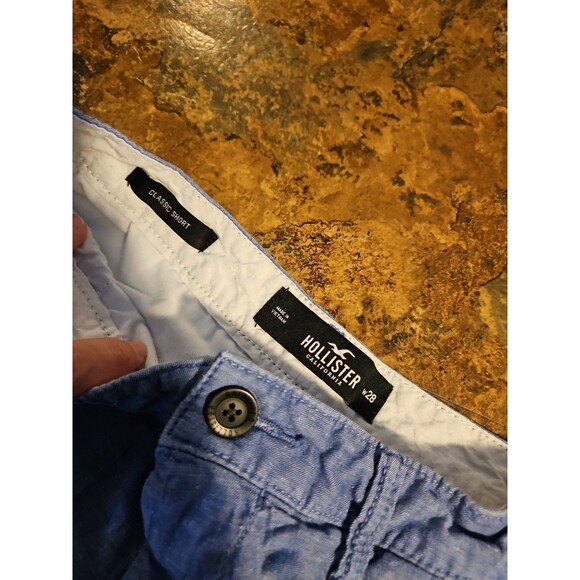 Hollister Shorts Mens 28 Blue Classic Fit‎ Chino  Pockets Cotton Preppy - Picture 2 of 6